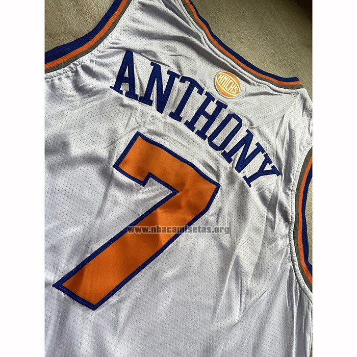 Camiseta New York Knicks Carmelo Anthony NO 7 Blanco